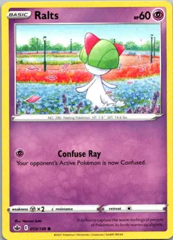 Ralts 059/198 Common Chilling Reign Pokemon Lightly Played - Image 1