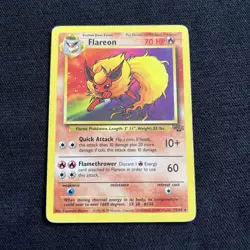 Pokemon Tcg Flareon 19/64 Non-Holo Rare Jungle LP - Image 1
