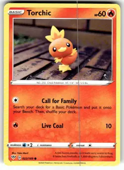 Pokemon TCG - NM - Torchic 022/189 - Common - Image 1