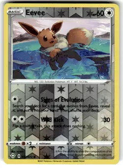 Eevee 052/072 Reverse Holo Shining Fates Pokemon Card NM - Image 1