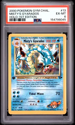 2000 POKEMON GYM CHALLENGE HOLO-1ST EDITION #13 MISTY'S GYARADOS PSA 6 - Image 1