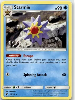 Starmie 16/111 Rare Crimson Invasion Pokemon LP - Image 1