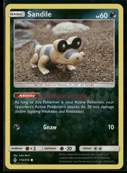 Pokemon - Sandile 113/214 Reverse Holo Unbroken Bonds LP - Image 1