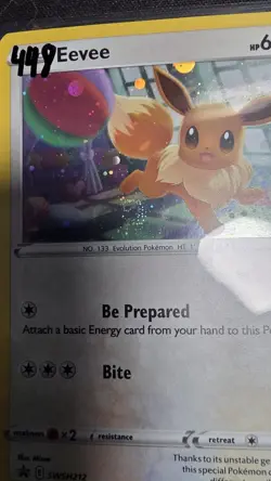 Pokemon - Eevee SWSH212 Black Star Promo Astral Radiance LP SWIRL - Image 4