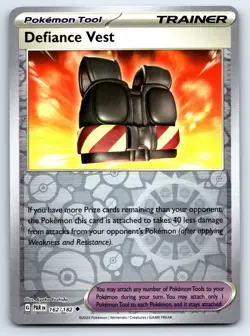 Pokemon SV04: Paradox Rift Defiance Vest Uncommon PAR Reverse Holo 162/182 NM - Image 1