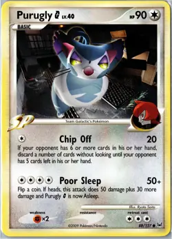 Pokemon Card - Purugly G 88/127 Platinum Common Lightly Played - Image 1