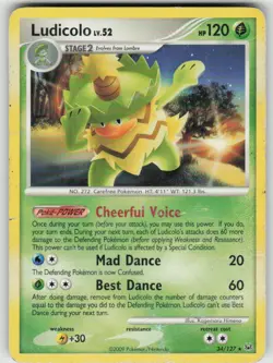 Ludicolo 34/127 Rare Platinum Pokemon Damaged - Image 1