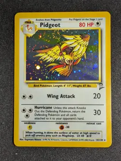 Pokemon Pidgeot 14/130 Holo Rare Base Set 2 LP - Image 1