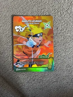 Naruto Uzumaki Challenging Sasuke Mythos 1 Ed Naruto Promo Giant Cards 141/130 - Image 1
