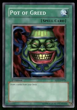Pot of Greed SD3-EN019 Structure Deck: Blaze of Destruction Yu-Gi-Oh 1st Ed LP - Image 1