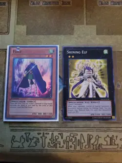 YUGIOH FLELF GAOV SUPER 1ST ED NM + SHINING ELF YS13 COMMON 1ST ED VLP - Image 1
