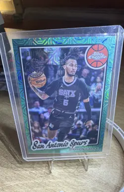 25-26 Topps - 80-81 Topps Silver Pack Stephon Castle #TC-SC Aqua Refractor /199 - Image 1