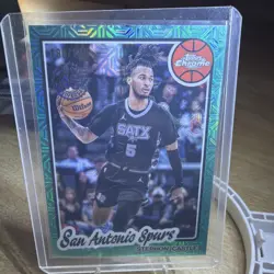 25-26 Topps - 80-81 Topps Silver Pack Stephon Castle #TC-SC Aqua Refractor /199 - Image 3