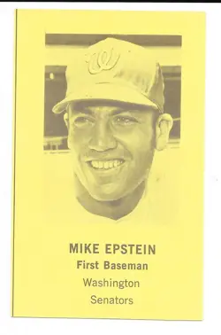 RARE 1970 DC DEPARTMENT OF MOTOR VEHICLES mike epstein JEWISH yellow SENATORS - Image 1
