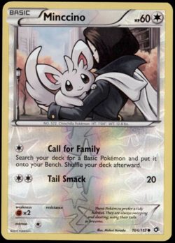 Pokemon - Minncino - Legendary Treasures - 104/113 - REVERSE HOLO - NM/M - Image 1