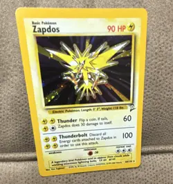 Pokemon TCG WOTC Base Set 2 Zapdos 20/130 Unlimited Holo Rare English 90 HP - Image 1