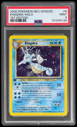 2000 Pokemon Neo Genesis Kingdra #8 PSA 9 1st Edition Holo Mint - Image 1