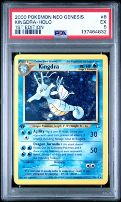 2000 POKEMON NEO GENESIS 1ST EDITION #8 KINGDRA-HOLO PSA 5 - Image 1