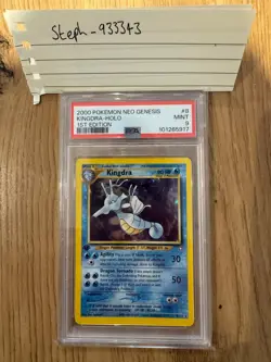 2000 Pokemon Neo Genesis 1st Edition #8 Kingdra Holo PSA 9 SWIRL - Image 1