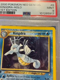 2000 Pokemon Neo Genesis 1st Edition #8 Kingdra Holo PSA 9 SWIRL - Image 2