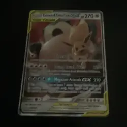 Pokemon Eevee & Snorlax GX Ultra Rare 120/181 Sm-Team Up Holo TAG TEAM 270 HP - Image 1