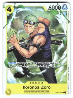 Roronoa Zoro OP15-113 Super Rare Adventure on Kami's Island One Piece Foil - Image 1