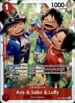 Carrying On His Will #OP13-007 Ace & Sabo & Luffy - Image 1