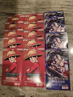 One Piece TCG - OP-13 Lot Of 10 - OP-14 Lot Of 4 - Sleeved Booster Pack English - Image 1