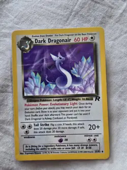 Pokemon Dark Dragonair TCG Uncommon Card 33/82 Team Rocket 1999 WOTC Vintage LP - Image 1