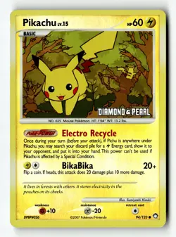 Pokemon Card Pikachu Reverse Holo LP Mysterious Treasures 94/123 Burger King - Image 1