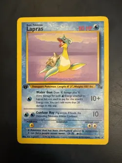 Pokemon TCG Lapras Fossil Card 25/62 1st Edition Rare Non Holo - Image 1