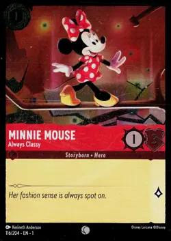 Disney_lorcana The First Chapter #116/204 Minnie Mouse Common,Cold Foil - Image 1
