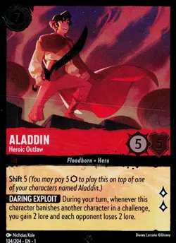 Disney_lorcana The First Chapter #104/204 Aladdin Super Rare,Cold Foil - Image 1