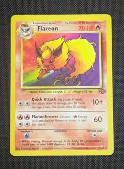 Flareon 19/64 1999 Jungle Unlimited WOTC Non Holo Rare LP-MP Pokemon TCG - Image 1