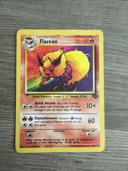 Pokemon TCG Flareon 19/64 Jungle Non-Holo Rare Card Vintage WOTC - LP - Image 1