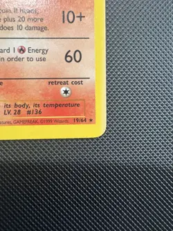 Pokemon WOTC TCG Flareon 19/64 Jungle Non Holo Rare LP Sun Damage - Image 4
