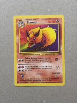 Pokemon TCG Card Flareon 19/64 Jungle Set Non-Holo Rare WOTC Vintage LP - Image 1
