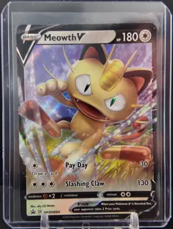 Meowth V SWSH004 (NM) - Sword & Shield Black Star Promo - Full Art Pokemon TCG - Image 3