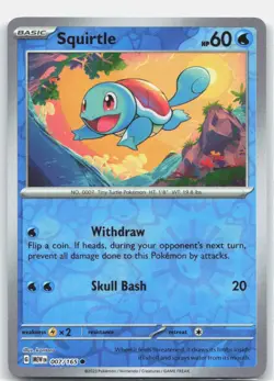 Squirtle 007/165 Common 151 Pokemon Reverse Holo Near Mint - Image 1
