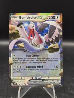 Pokemon TCG Bombirdier ex 156/182 Paradox Rift Double Rare Holo NM - Image 1