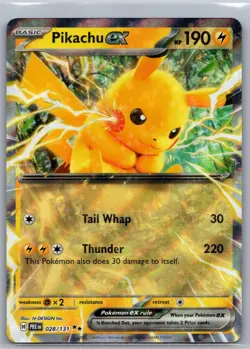 Pikachu ex 028/131 Double Rare Prismatic Evolutions Pokemon Holo Near Mint - Image 1