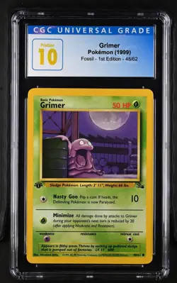 ✨CGC PRISTINE 10 1st Edition Fossil Grimer 1999 48/62 Pokemon Card VERY RARE ✨ - Image 1