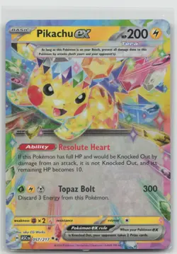 Pikachu ex 057/217 Double Rare Ascended Heroes Pokemon Holo Near Mint - Image 1