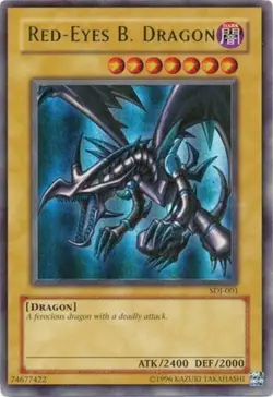 Lightly Played Red-Eyes B. Dragon - SDJ-001 - Ultra Rare - Unlimited Edition - Y - Image 1