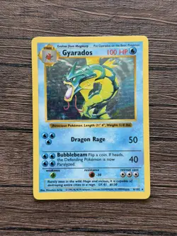 MP | Pokemon TCG Gyarados 006/102 Base Set (Shadowless) Holo Rare Vintage 1999 - Image 1