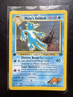 Pokemon 1st Edition Misty's Golduck 12/132 Gym Heroes Holo WOTC LP - Image 4