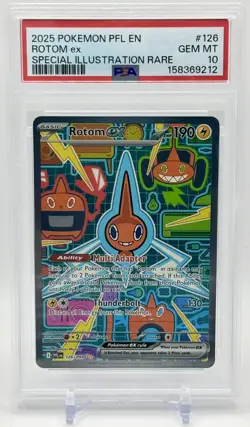 2025 POKEMON PFL EN-PHANTASMAL FLAMES SPECIAL ILLUSTRATION RARE ROTOM EX PSA 10 - Image 1