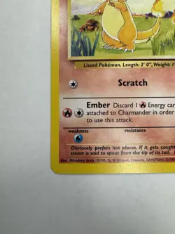 Pokemon Charmander 46/102 Base Set Unlimited Regular Common Basic 50 HP English - Image 3
