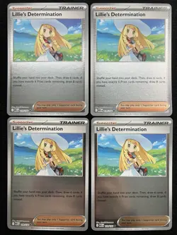 4x Lillie's Determination Playset Reverse Holo MEG 119 Uncommon Pokemon NM - Image 1
