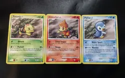 Pokemon TCG Pop Series 9 Card Set - Piplup 16, Turtwig 17, Chimchar 13 - LP - Image 1